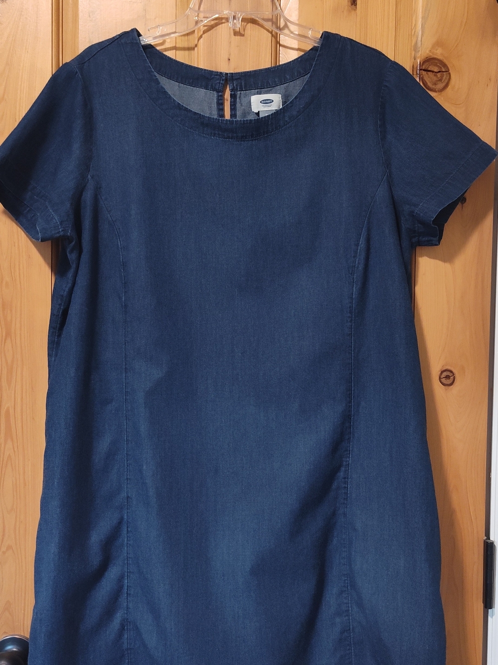 NWOT Old Navy Denim-Style Short Sleeve Dress - Navy Blue, Size XL